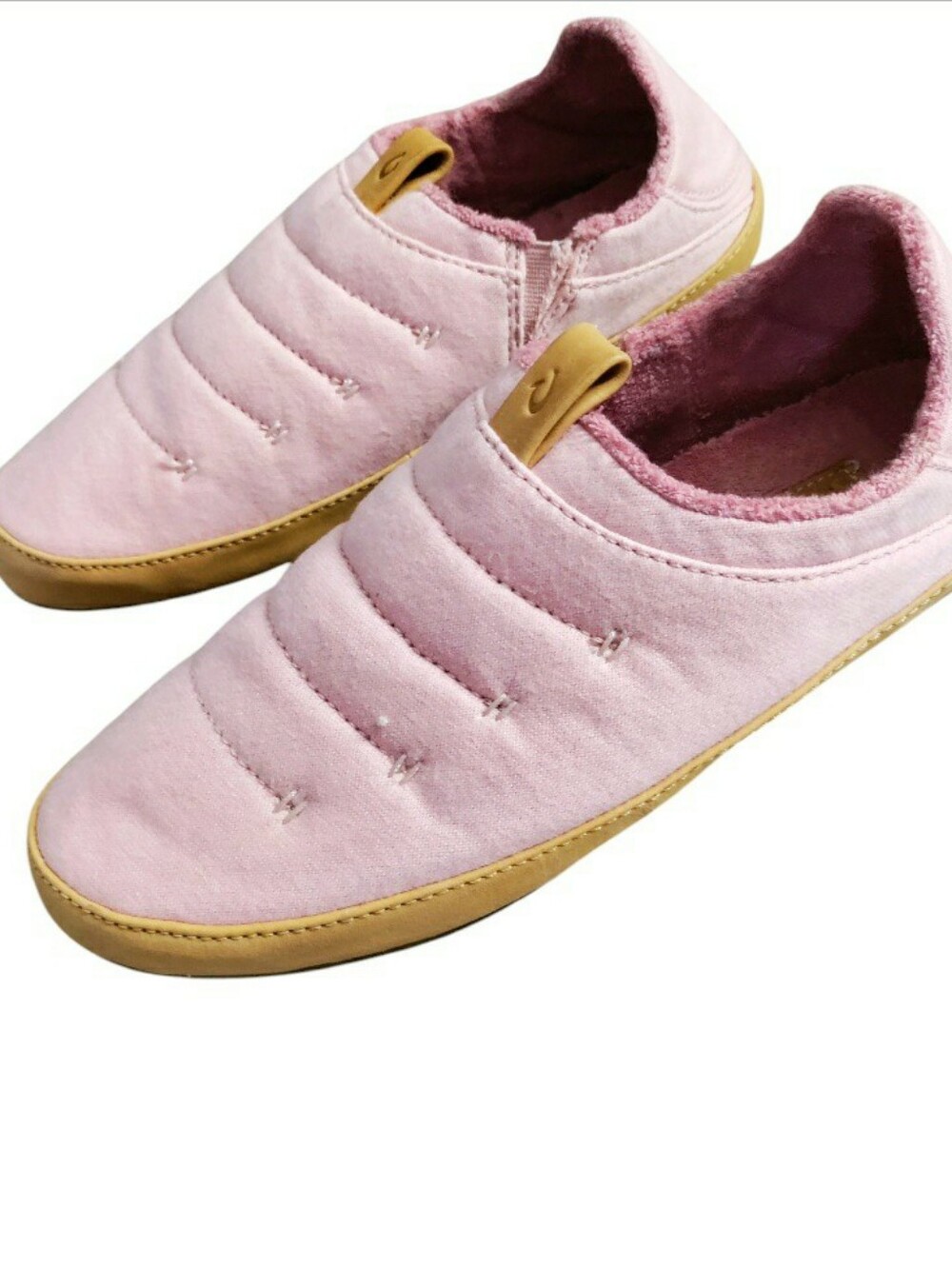 Olukai Lania Quilted Slip On Shoes Slippers Fleece Indoor/Outdoor Pink